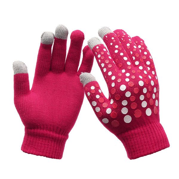 Mujeres Damas Invierno Cálido Pantalla Táctil Guantes Lindos Tela Deporte Ciclismo Guantes De Dedo Completo