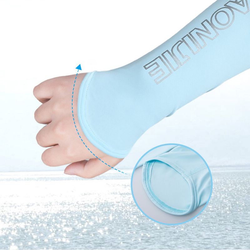 Mujeres Protector Solar Protección Uv Manga De Seda De Hielo Montar Deporte Buenos Guantes Elásticos