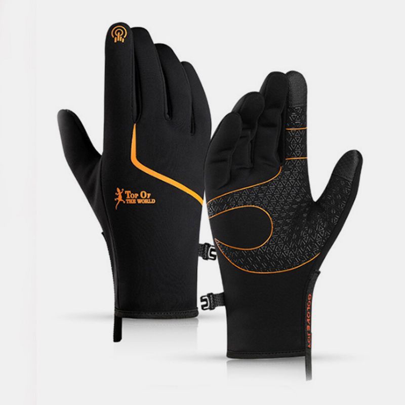 Paño De Buceo Unisex Pantalla Táctil Montar Escalada Esquí Guantes Cálidos Con Cremallera De Terciopelo