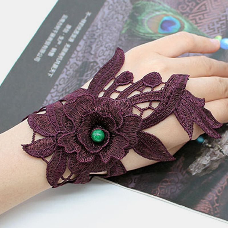 Pulsera Floral Para Mujer Decorada Con Guantes Bordados Étnicos