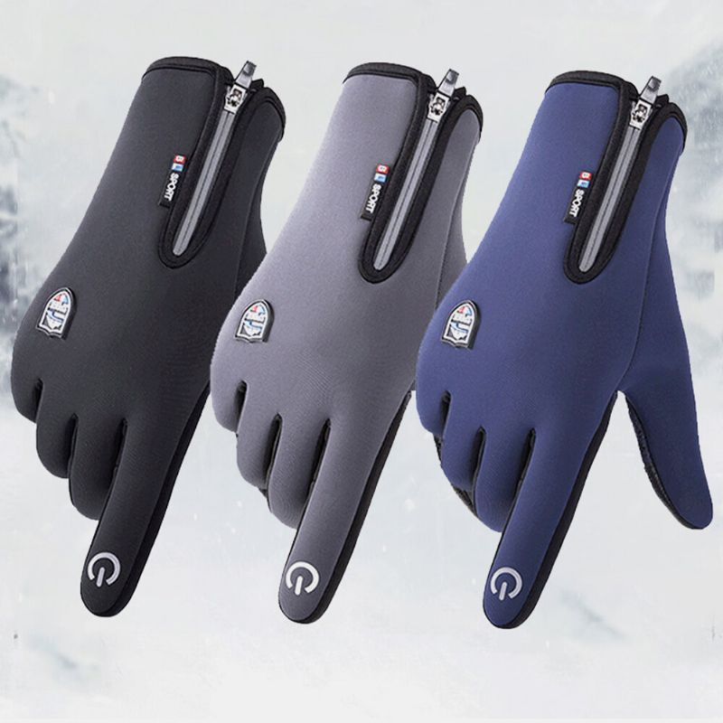 Unisex Con Pantalla Táctil Al Aire Libre Invierno Más Velvet Riding Keep Warm Waterptoof Guantes