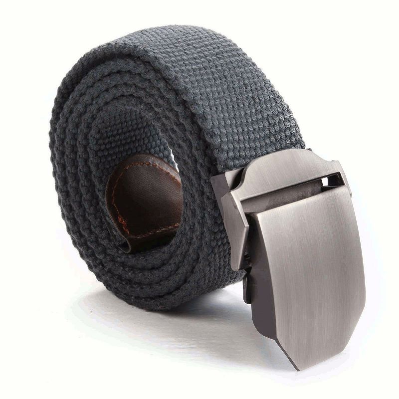 Cinturón Estilo Militar De Lona Para Hombre Ocio Al Aire Libre Cinturón De Tela Con Hebilla Deslizante Ajustable