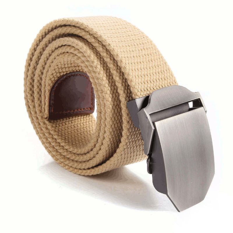 Cinturón Estilo Militar De Lona Para Hombre Ocio Al Aire Libre Cinturón De Tela Con Hebilla Deslizante Ajustable