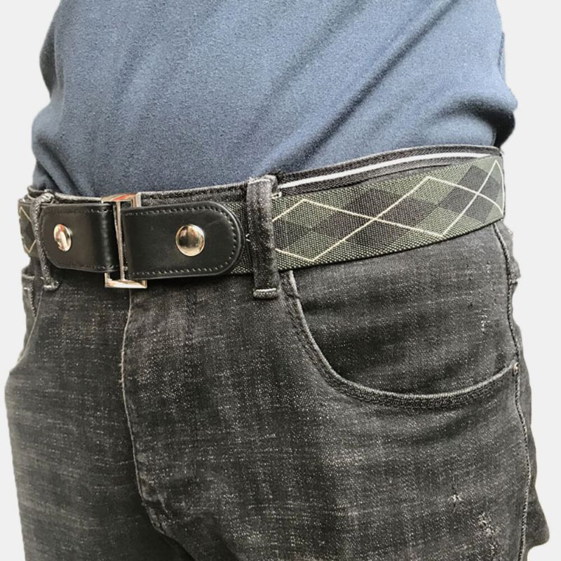 Cinturón De Jeans Salvaje De Doble Uso Invisible Elástico Delgado Ajustable De Cuero Pu Para Hombres