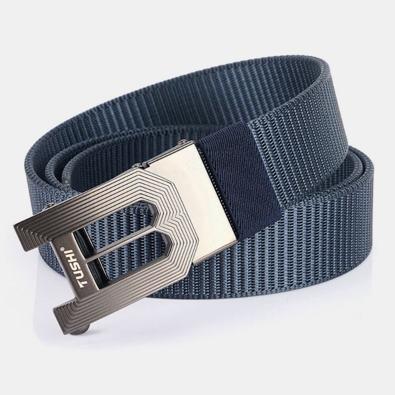 Hombres Nylon 120cm Hebilla Automática Casual Young All-match Jeans Belt