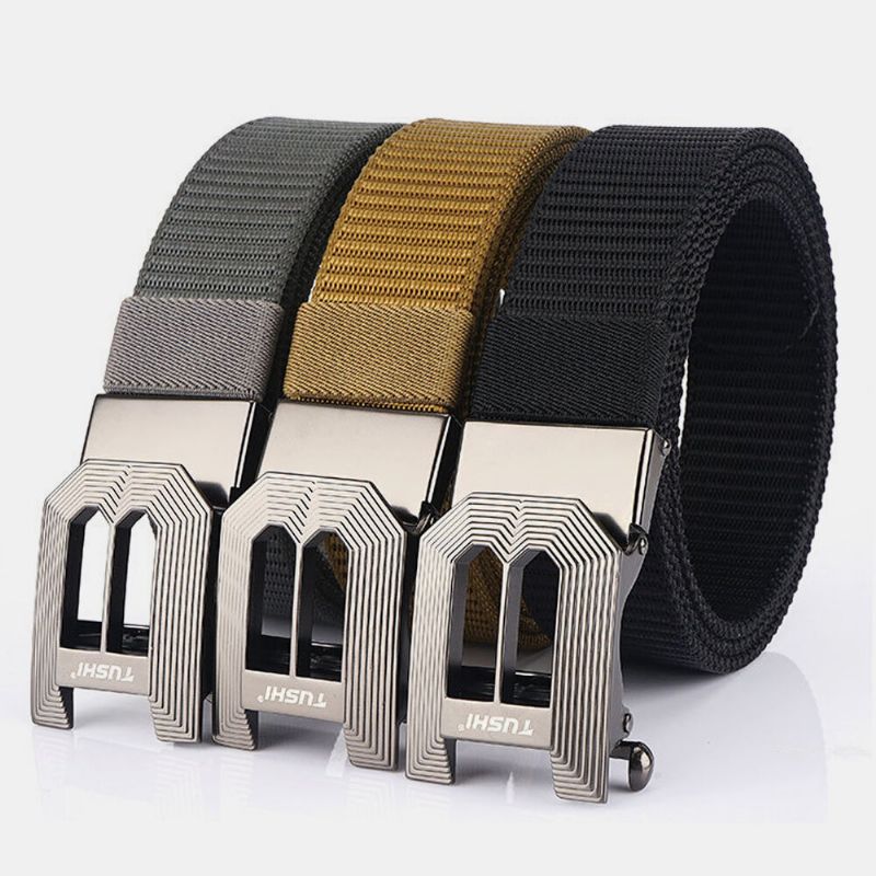 Hombres Nylon 120cm Hebilla Automática Casual Young All-match Jeans Belt