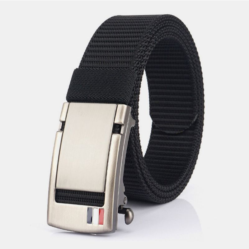 Hombres Nylon 120cm Hebilla Automática Sin Agujeros Aleación Universal Outdoor Casual Belt