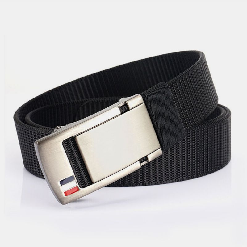 Hombres Nylon 120cm Hebilla Automática Sin Agujeros Aleación Universal Outdoor Casual Belt