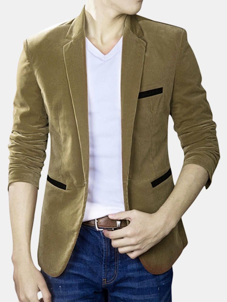 Abrigo De Traje Ajustado Informal De Negocios De Moda Para Hombre Blazers