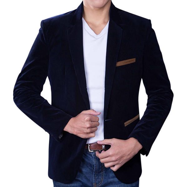 Abrigo De Traje Ajustado Informal De Negocios De Moda Para Hombre Blazers