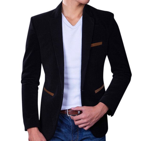 Abrigo De Traje Ajustado Informal De Negocios De Moda Para Hombre Blazers