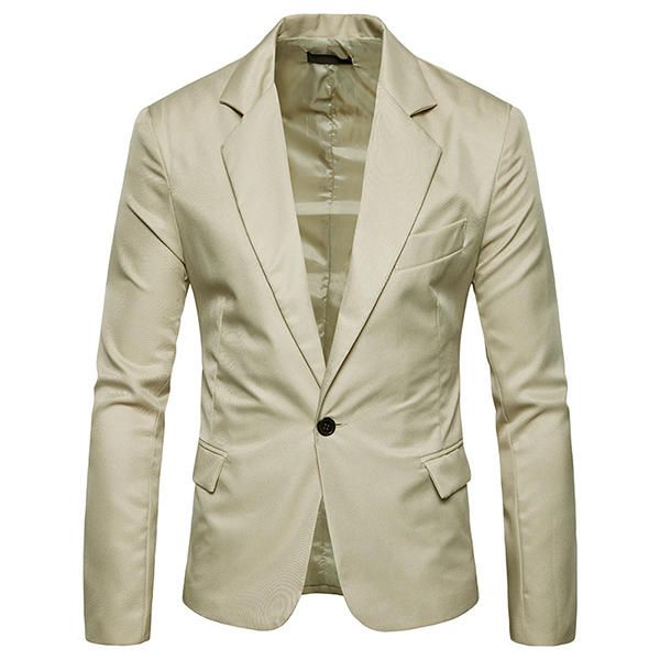 Blazers De Traje Casual De Corte Slim De Color Puro Para Hombre