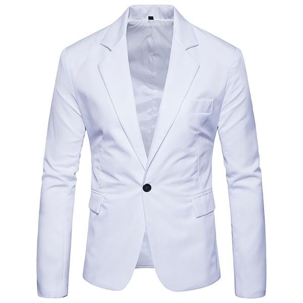 Blazers De Traje Casual De Corte Slim De Color Puro Para Hombre