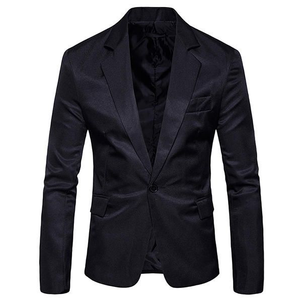 Blazers De Traje Casual De Corte Slim De Color Puro Para Hombre