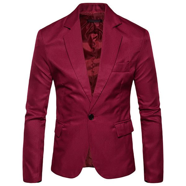 Blazers De Traje Casual De Corte Slim De Color Puro Para Hombre