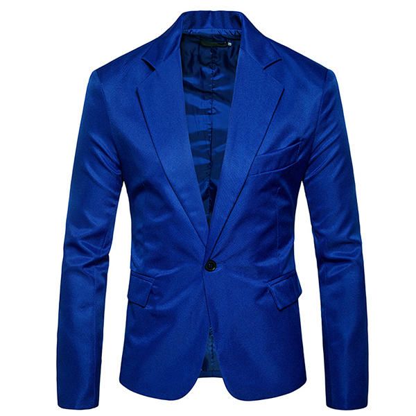 Blazers De Traje Casual De Corte Slim De Color Puro Para Hombre