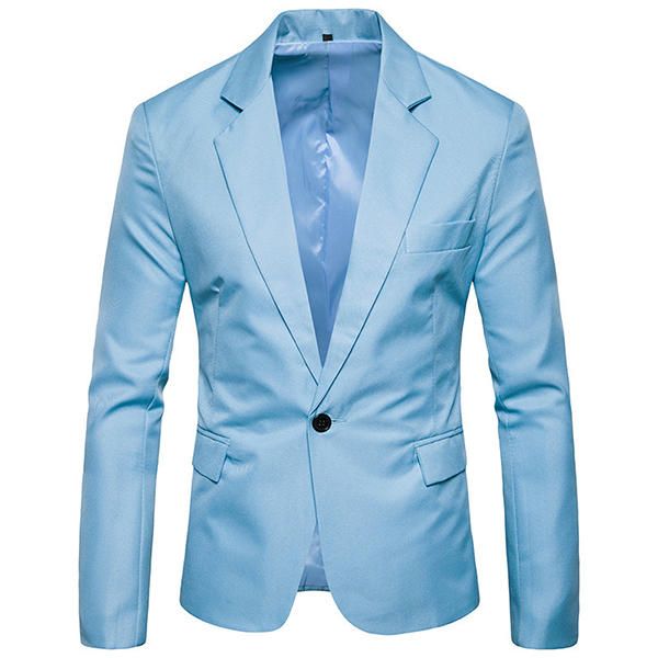 Blazers De Traje Casual De Corte Slim De Color Puro Para Hombre