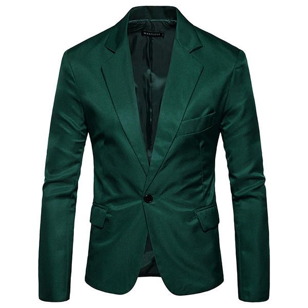 Blazers De Traje Casual De Corte Slim De Color Puro Para Hombre