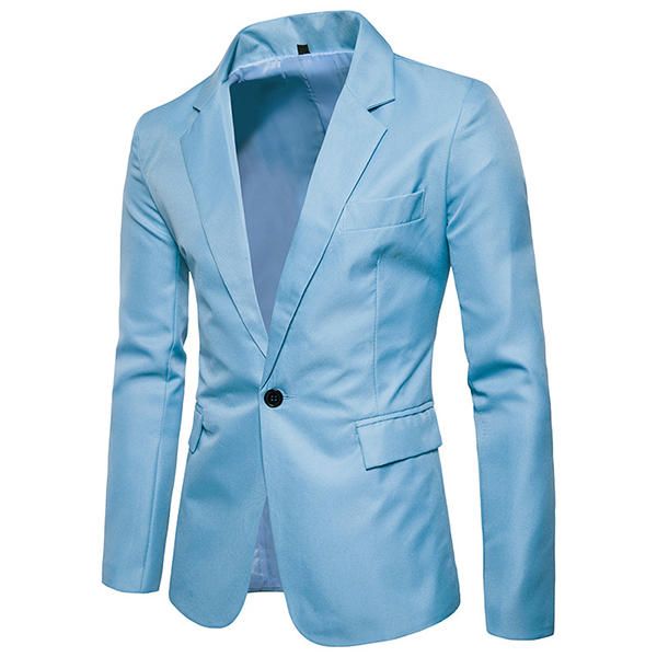 Blazers De Traje Casual De Corte Slim De Color Puro Para Hombre