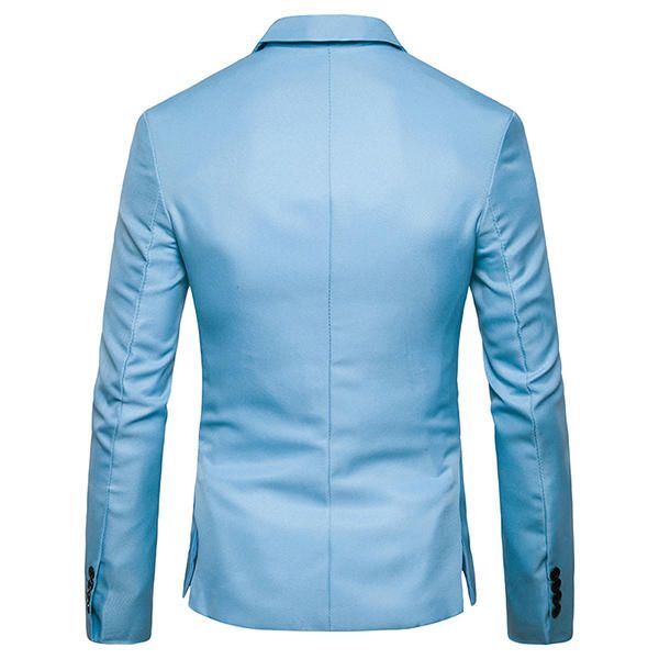 Blazers De Traje Casual De Corte Slim De Color Puro Para Hombre