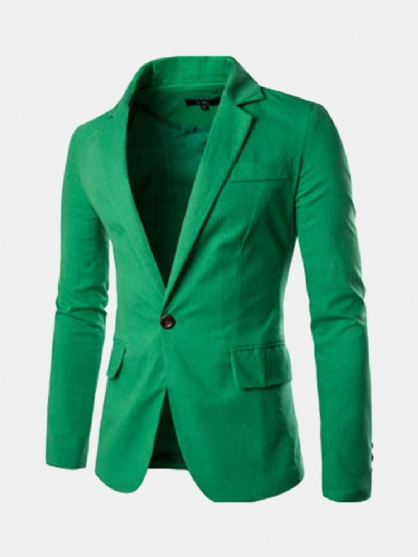 Casual Cómodo Suave De Negocios Ajustado Los Mejores Blazers Geniales Trajes De Color Sólido Para Hombres