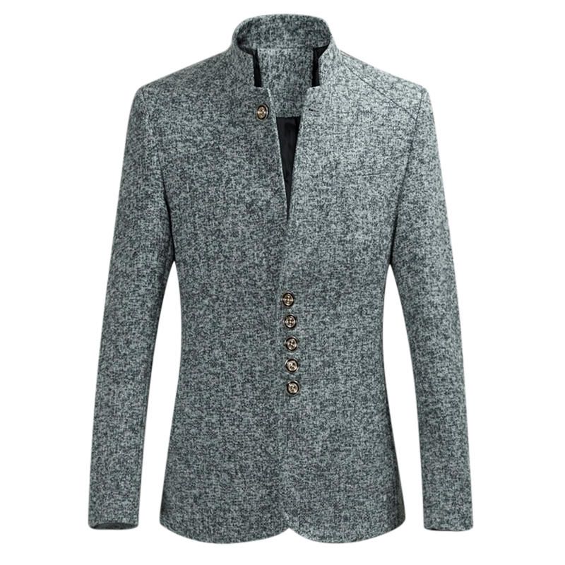 Chaqueta Elegante Con Cuello Alto Y Gruesa De Talla Grande Para Hombre Ja