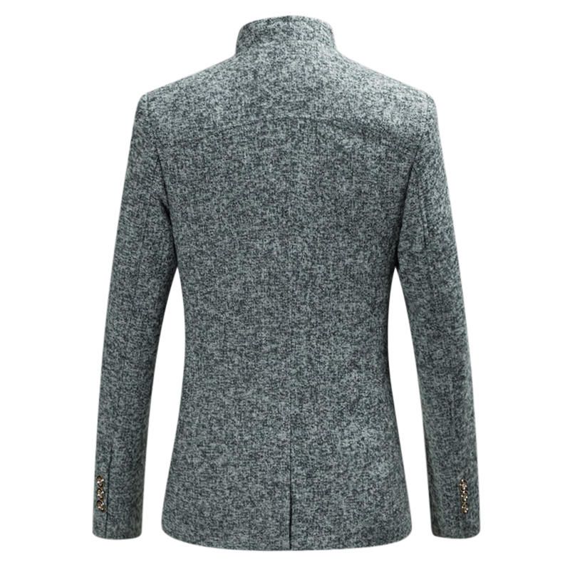 Chaqueta Elegante Con Cuello Alto Y Gruesa De Talla Grande Para Hombre Ja