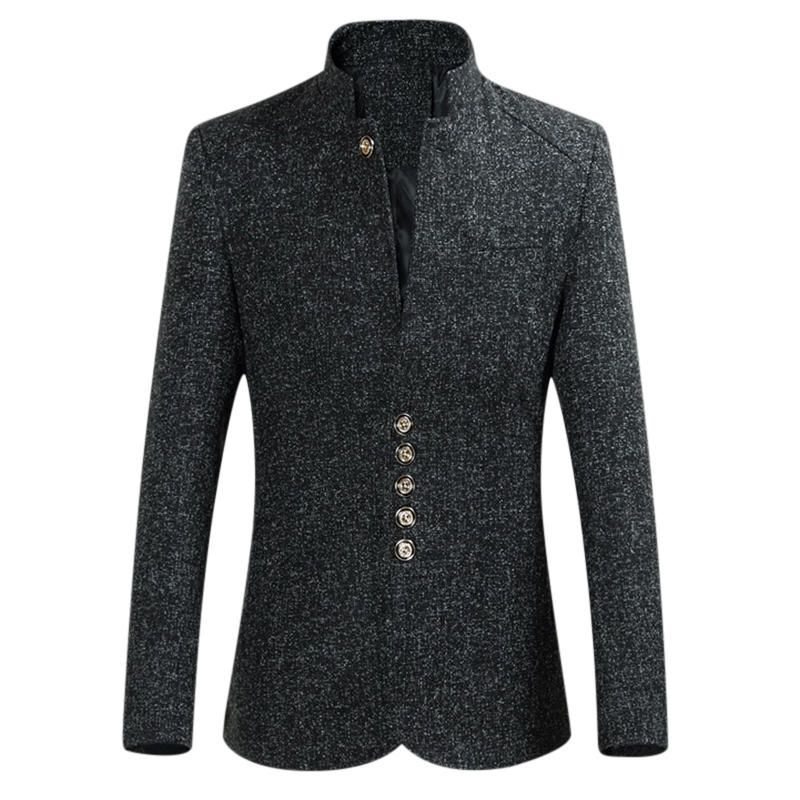 Chaqueta Elegante Con Cuello Alto Y Gruesa De Talla Grande Para Hombre Ja