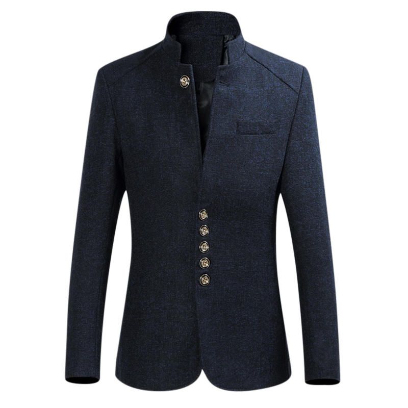 Chaqueta Elegante Con Cuello Alto Y Gruesa De Talla Grande Para Hombre Ja