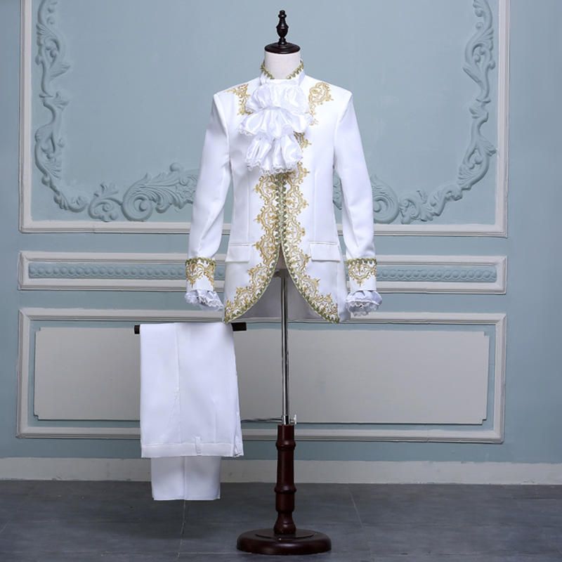 Hombre Classic Five Piezas Casual Prince Dress Suit Palace Wedding Stage Banquet Formal Blazer Pantalones