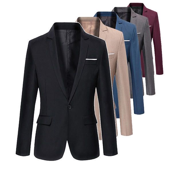 Hombres Casual Moda Slim Fit Traje Chaqueta Blazers Abrigo 7 Colores