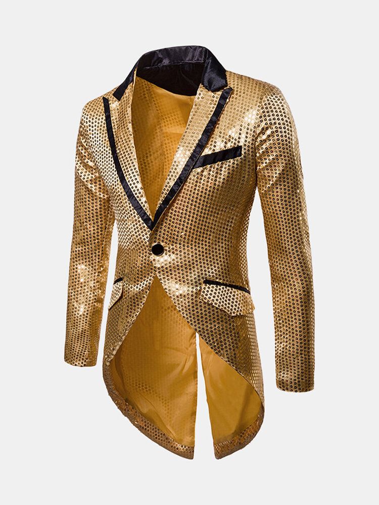 Traje De Esmoquin Con Diseño De Lentejuelas Para Hombre Traje De Boda Banquete Blazers