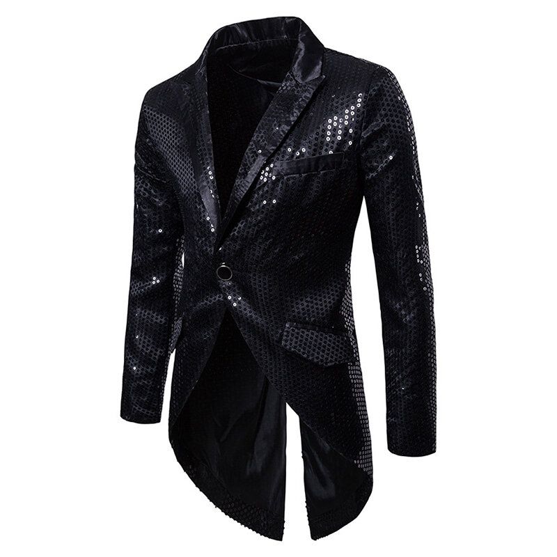 Traje De Esmoquin Con Diseño De Lentejuelas Para Hombre Traje De Boda Banquete Blazers