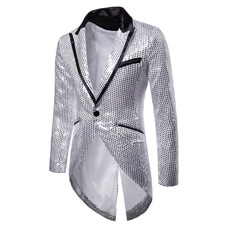 Traje De Esmoquin Con Diseño De Lentejuelas Para Hombre Traje De Boda Banquete Blazers