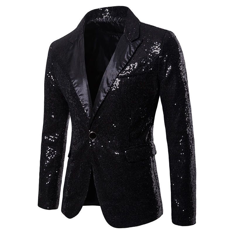 Traje De Vestir De Lentejuelas Para Hombre Blazer De Escenario De Banquete De Boda De Palacio