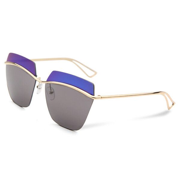 2015 Uv400 Mujeres Sun Glassess Sin Montura Marco Dorado Metal Mercury Gafas Cuadradas