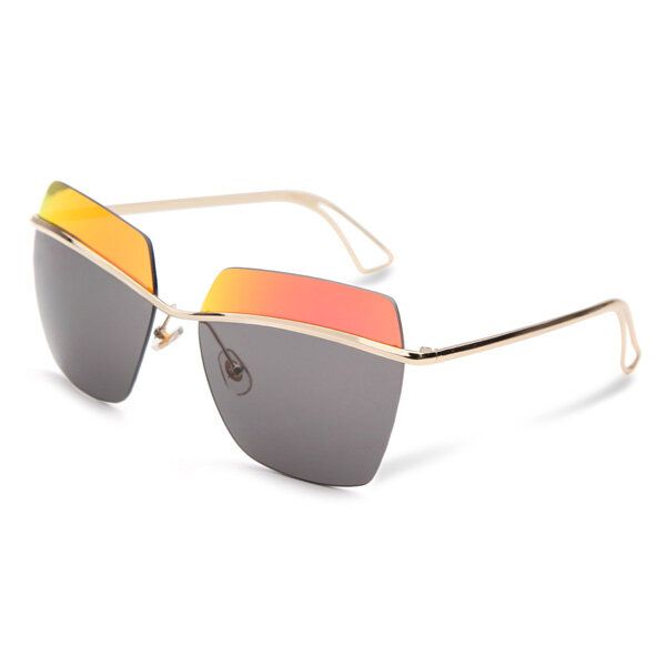 2015 Uv400 Mujeres Sun Glassess Sin Montura Marco Dorado Metal Mercury Gafas Cuadradas