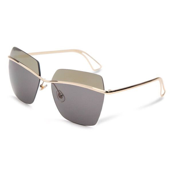 2015 Uv400 Mujeres Sun Glassess Sin Montura Marco Dorado Metal Mercury Gafas Cuadradas