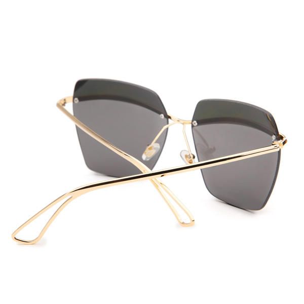 2015 Uv400 Mujeres Sun Glassess Sin Montura Marco Dorado Metal Mercury Gafas Cuadradas