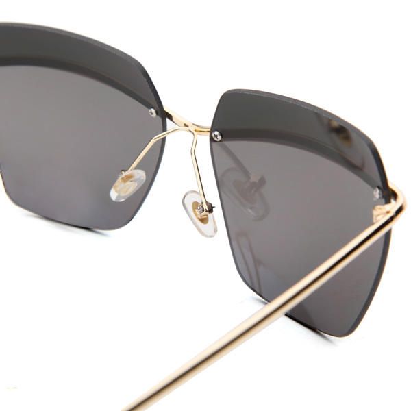 2015 Uv400 Mujeres Sun Glassess Sin Montura Marco Dorado Metal Mercury Gafas Cuadradas