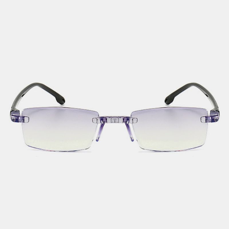 Gafas De Lectura Unisex Anti-blue Light Sin Marco Hd Con Recorte De Diamante Bi-light Gafas De Lectura De Doble Uso Gafas De Presbicia