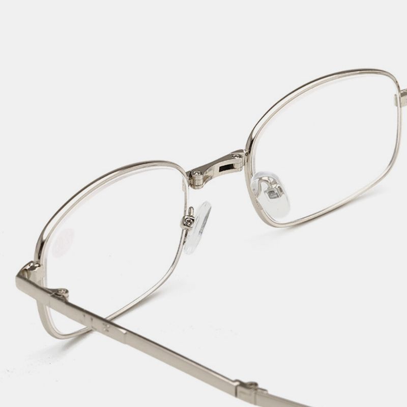 Gafas De Lectura Unisex Plegables Con Marco De Metal Portátil Con Luz Anti-azul Gafas De Presbicia