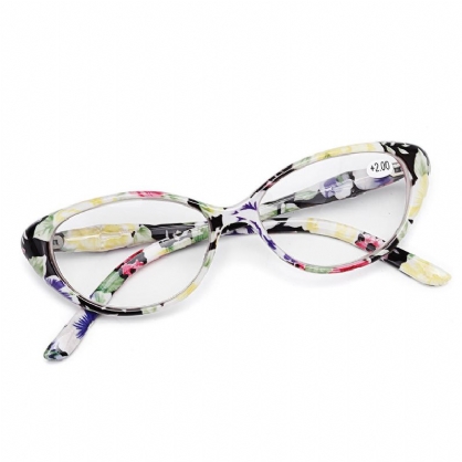 Gafas De Presbicia Con Montura De Ojo De Gato A La Moda Para Mujer Gafas De Lectura Ultraligeras Florales