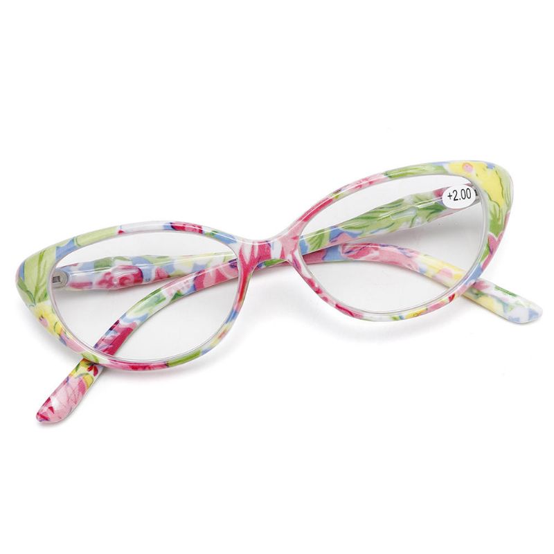 Gafas De Presbicia Con Montura De Ojo De Gato A La Moda Para Mujer Gafas De Lectura Ultraligeras Florales