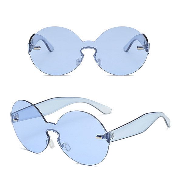 Gafas De Protección Uv Con Montura Redonda Colorida De Verano Para Mujer