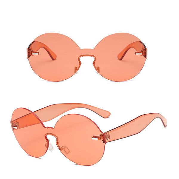 Gafas De Protección Uv Con Montura Redonda Colorida De Verano Para Mujer