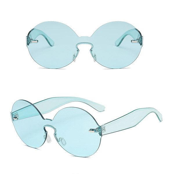 Gafas De Protección Uv Con Montura Redonda Colorida De Verano Para Mujer