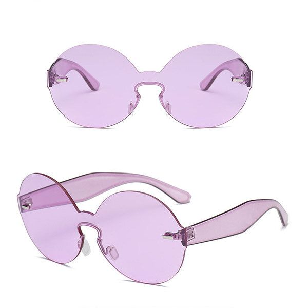 Gafas De Protección Uv Con Montura Redonda Colorida De Verano Para Mujer