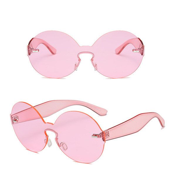 Gafas De Protección Uv Con Montura Redonda Colorida De Verano Para Mujer