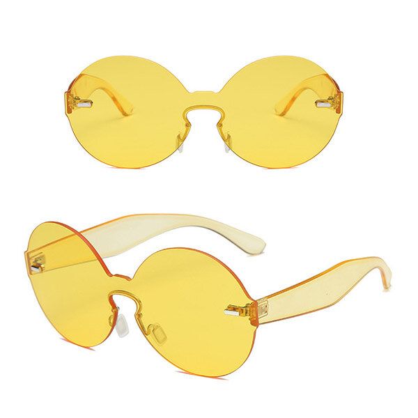 Gafas De Protección Uv Con Montura Redonda Colorida De Verano Para Mujer